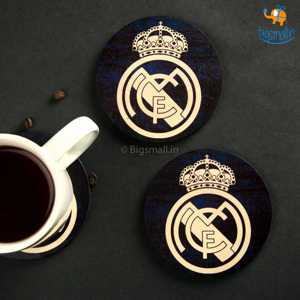 Bigsmall_cc Real Madrid Wooden Coasters - Set Of 4