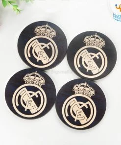 Bigsmall_cc Real Madrid Wooden Coasters - Set Of 4