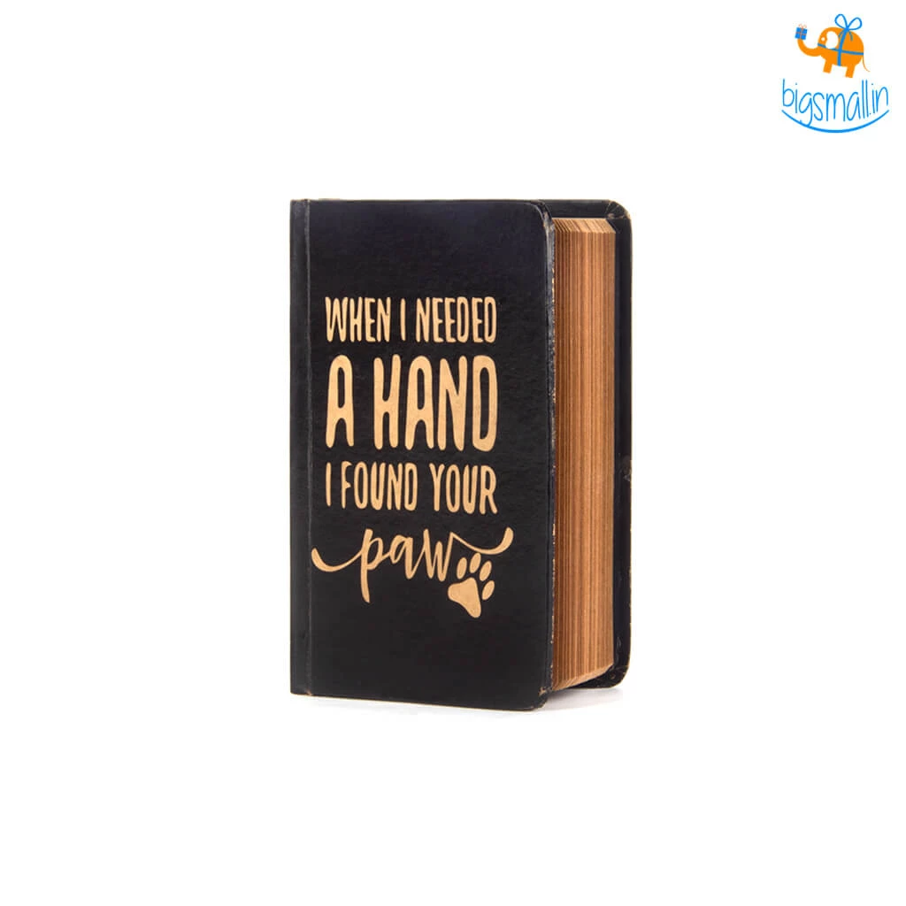 Mooch Design Studio I Found Your Paw A6 Notebook With Elastic