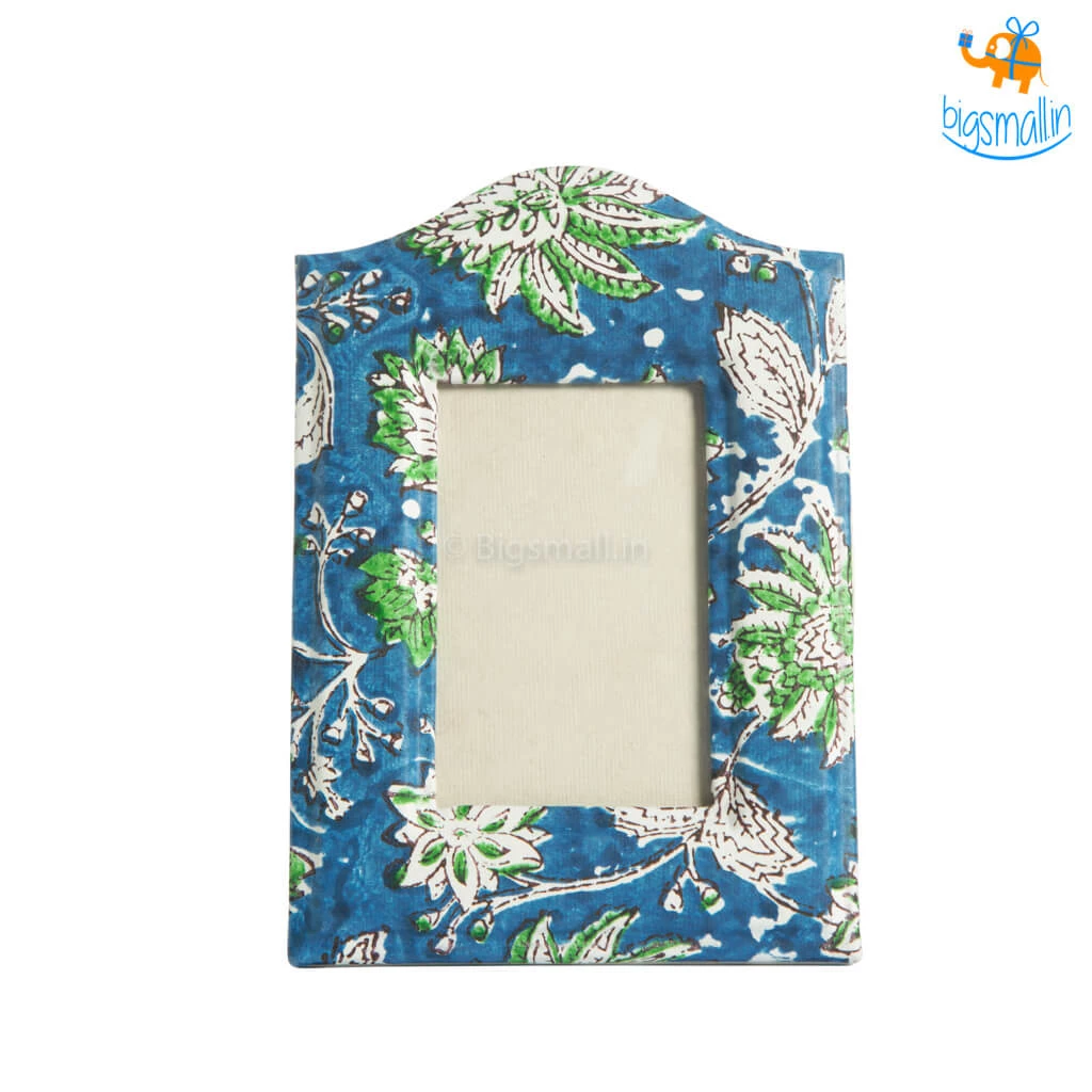 Ascetic Blue Floral Photo Frame
