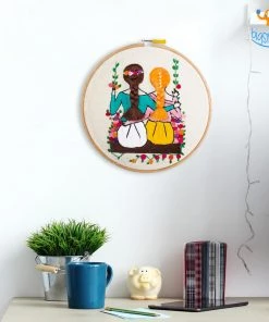 Hoop-Broideries All Of It Handmade Friends On A Swing Embroidery Hoop Art