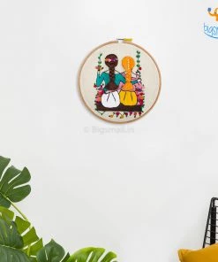 Hoop-Broideries All Of It Handmade Friends On A Swing Embroidery Hoop Art