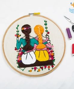 Hoop-Broideries All Of It Handmade Friends On A Swing Embroidery Hoop Art