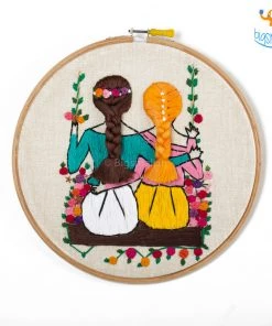 Hoop-Broideries All Of It Handmade Friends On A Swing Embroidery Hoop Art