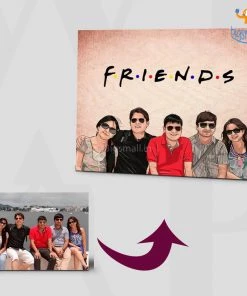 Chitra Chaya Father's Day Personalized Friends Caricature Wooden Portrait | COD Not Available