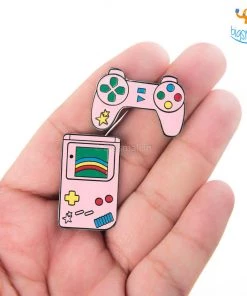 Bigsmall_piu Gamer Metallic Lapel Pins - Set Of 2