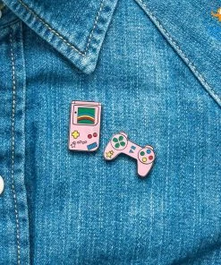Bigsmall_piu Gamer Metallic Lapel Pins - Set Of 2
