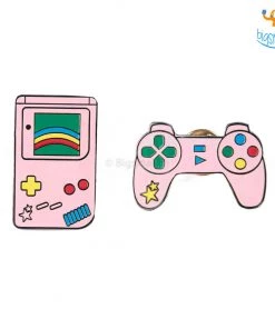 Bigsmall_piu Gamer Metallic Lapel Pins - Set Of 2