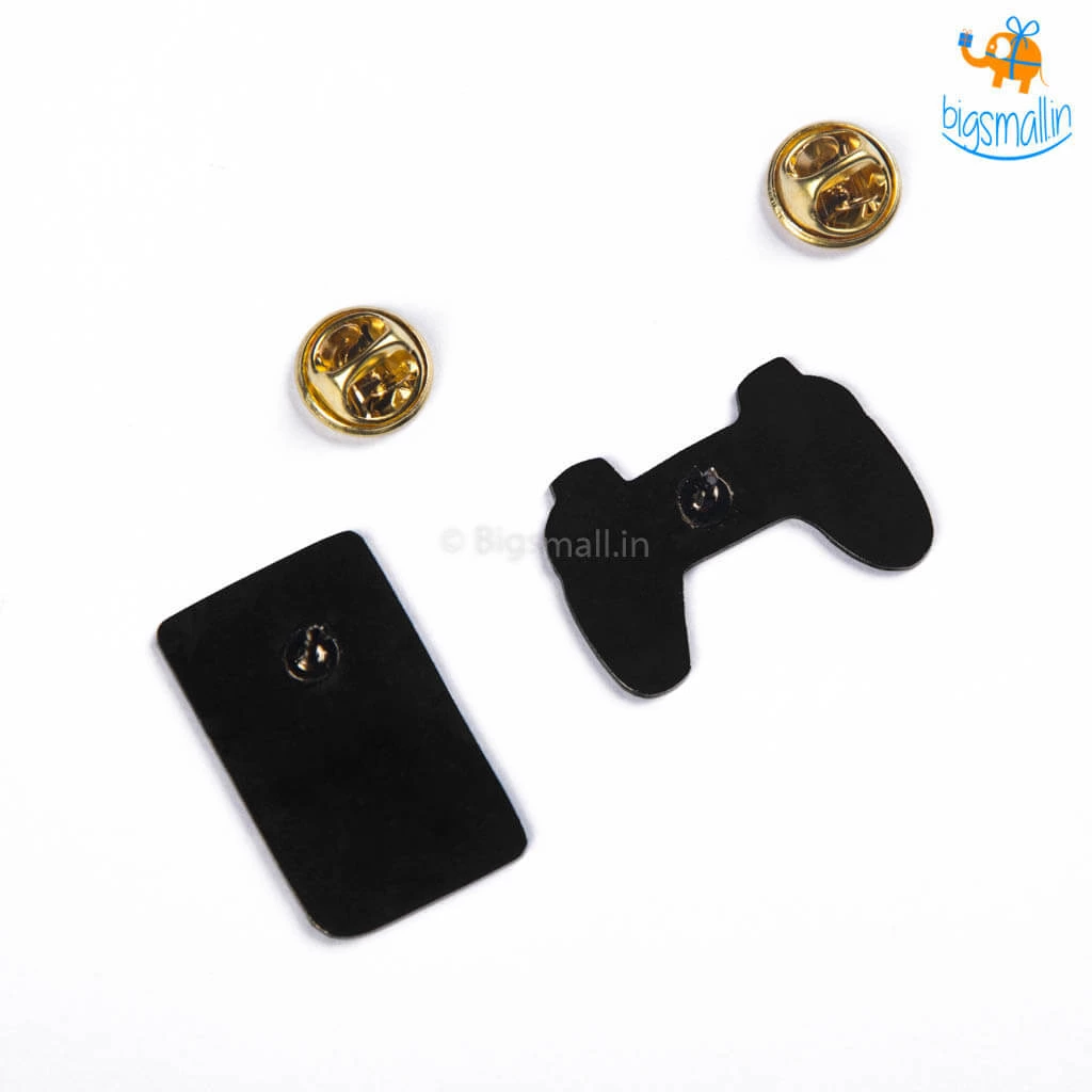 Bigsmall_piu Gamer Metallic Lapel Pins - Set Of 2