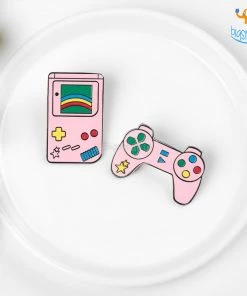Bigsmall_piu Gamer Metallic Lapel Pins - Set Of 2