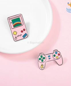 Bigsmall_piu Gamer Metallic Lapel Pins - Set Of 2