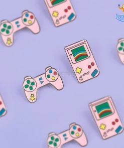 Bigsmall_piu Gamer Metallic Lapel Pins - Set Of 2