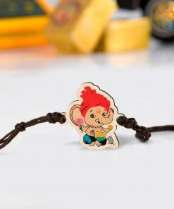 Bigsmall_cc All Of It Ganesha Wooden Rakhi