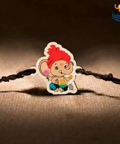 Bigsmall_cc All Of It Ganesha Wooden Rakhi