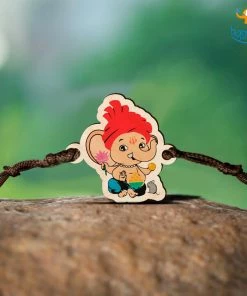 Bigsmall_cc All Of It Ganesha Wooden Rakhi