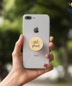 DesignWesign Girl Power Wooden Pop Socket
