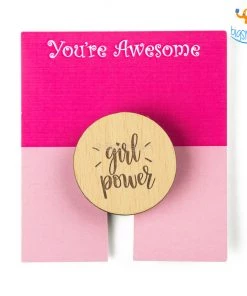 DesignWesign Girl Power Wooden Pop Socket