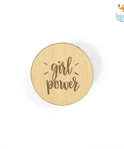 DesignWesign Girl Power Wooden Pop Socket