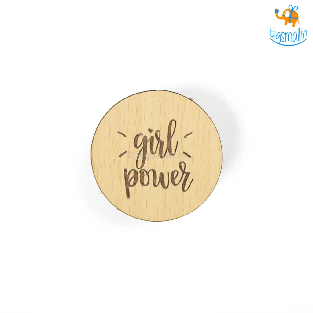 DesignWesign Girl Power Wooden Pop Socket