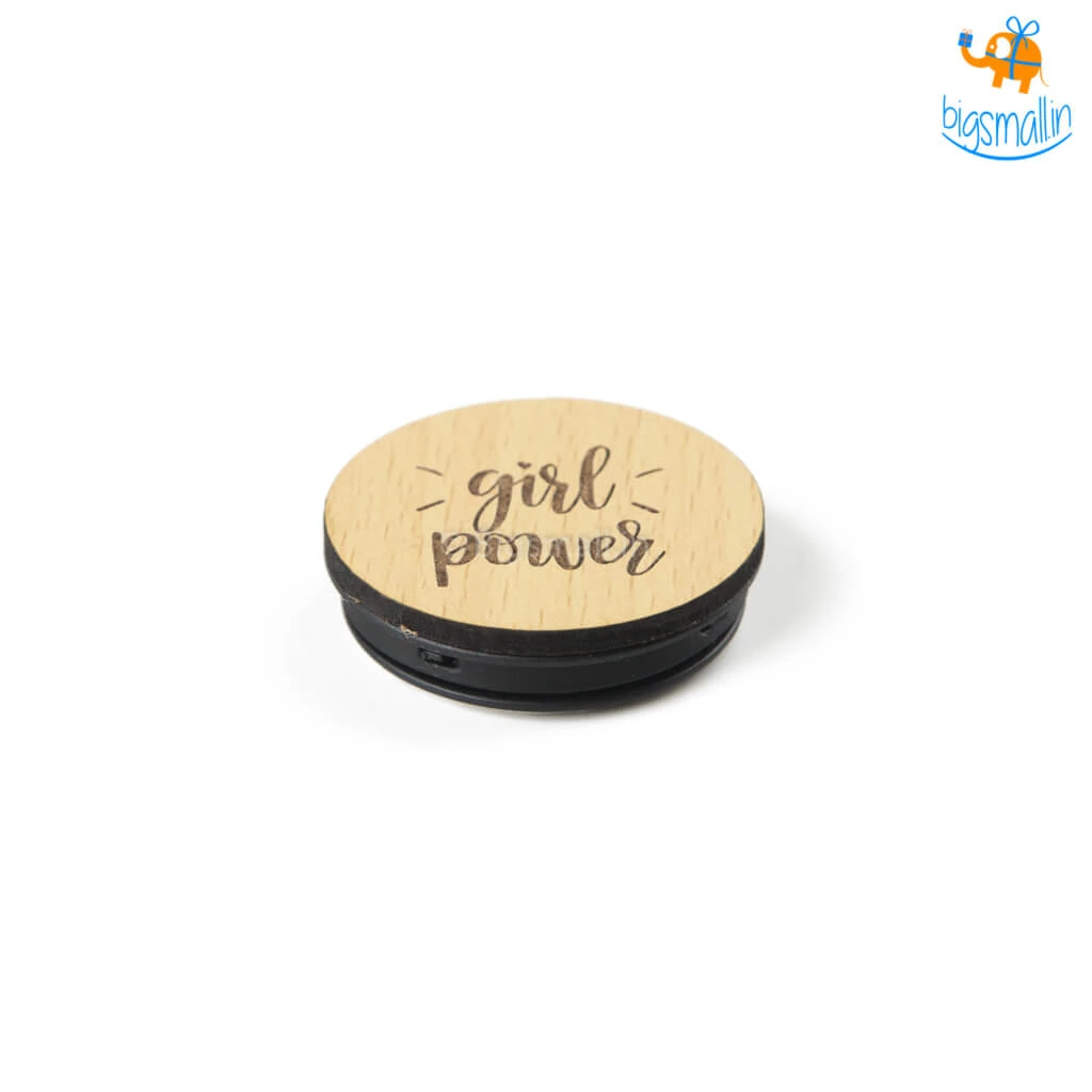 DesignWesign Girl Power Wooden Pop Socket