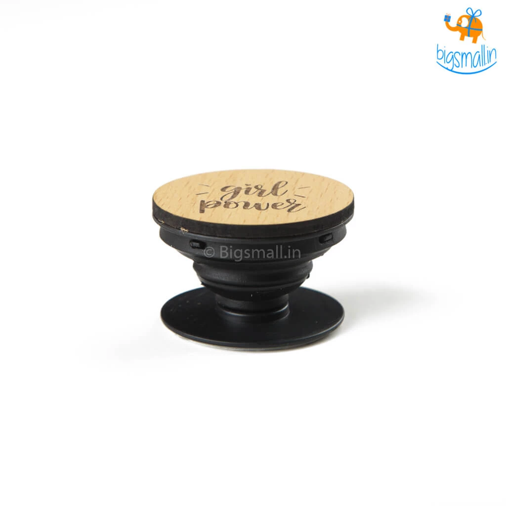 DesignWesign Girl Power Wooden Pop Socket