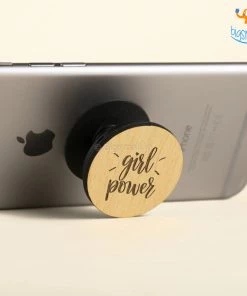 DesignWesign Girl Power Wooden Pop Socket