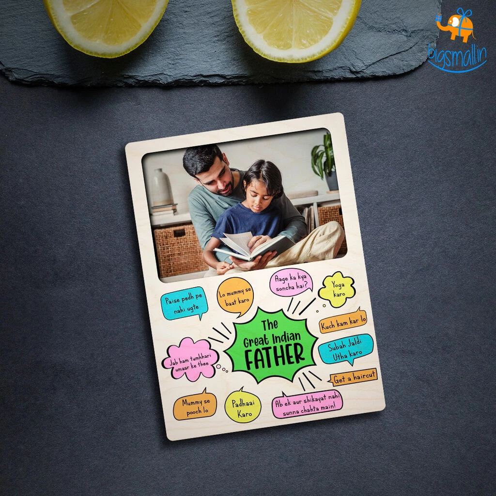 Chitra Chaya Personalized Great Indian Father Wooden Fridge Magnet | COD Not Available Father's Day