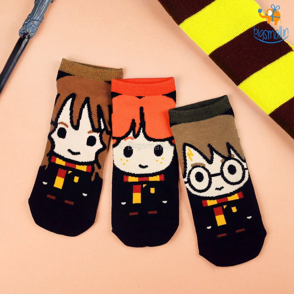 Bigsmall_hmk Harry Potter Ankle Length Socks - Set Of 3