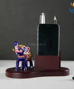 Indian Craft Wooden Hand-Painted Elly Phone Holder