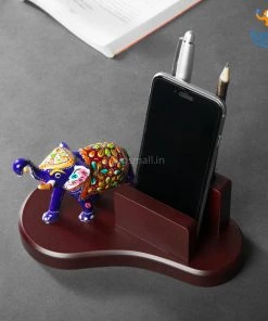 Indian Craft Wooden Hand-Painted Elly Phone Holder