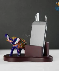 Indian Craft Wooden Hand-Painted Elly Phone Holder