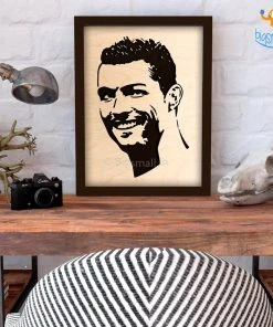 Bigsmall_cc Footballer Engraved Wooden Frame (19 X 13 Inches)