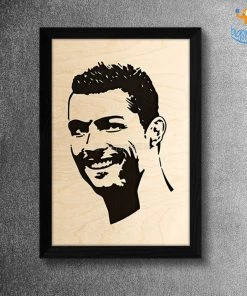 Bigsmall_cc Footballer Engraved Wooden Frame (19 X 13 Inches)