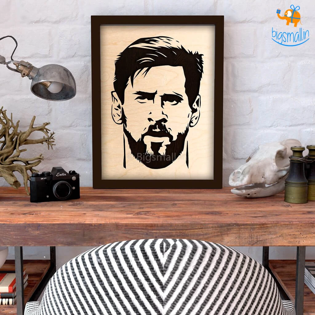 Bigsmall_cc Footballer Engraved Wooden Frame (19 X 13 Inches)