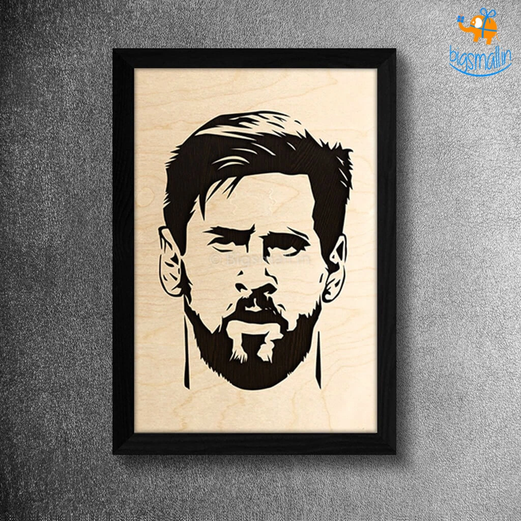 Bigsmall_cc Footballer Engraved Wooden Frame (19 X 13 Inches)