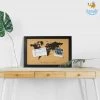 VinnyC World Map Corkboard With Frame Father's Day