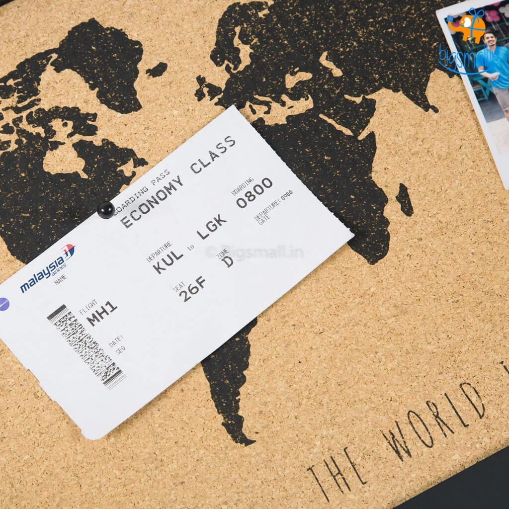 VinnyC World Map Corkboard With Frame Father's Day