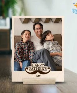 Chitra Chaya Happy Father's Day Personalized Wooden Print Frame | COD Not Available