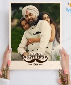 Chitra Chaya Happy Father's Day Personalized Wooden Print Frame | COD Not Available