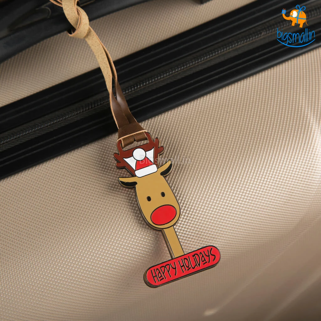 Bigsmall_piu All Of It Happy Holidays Metallic Luggage Tag