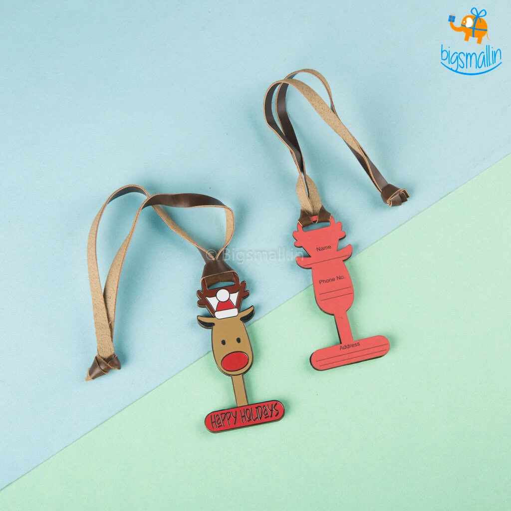 Bigsmall_piu All Of It Happy Holidays Metallic Luggage Tag