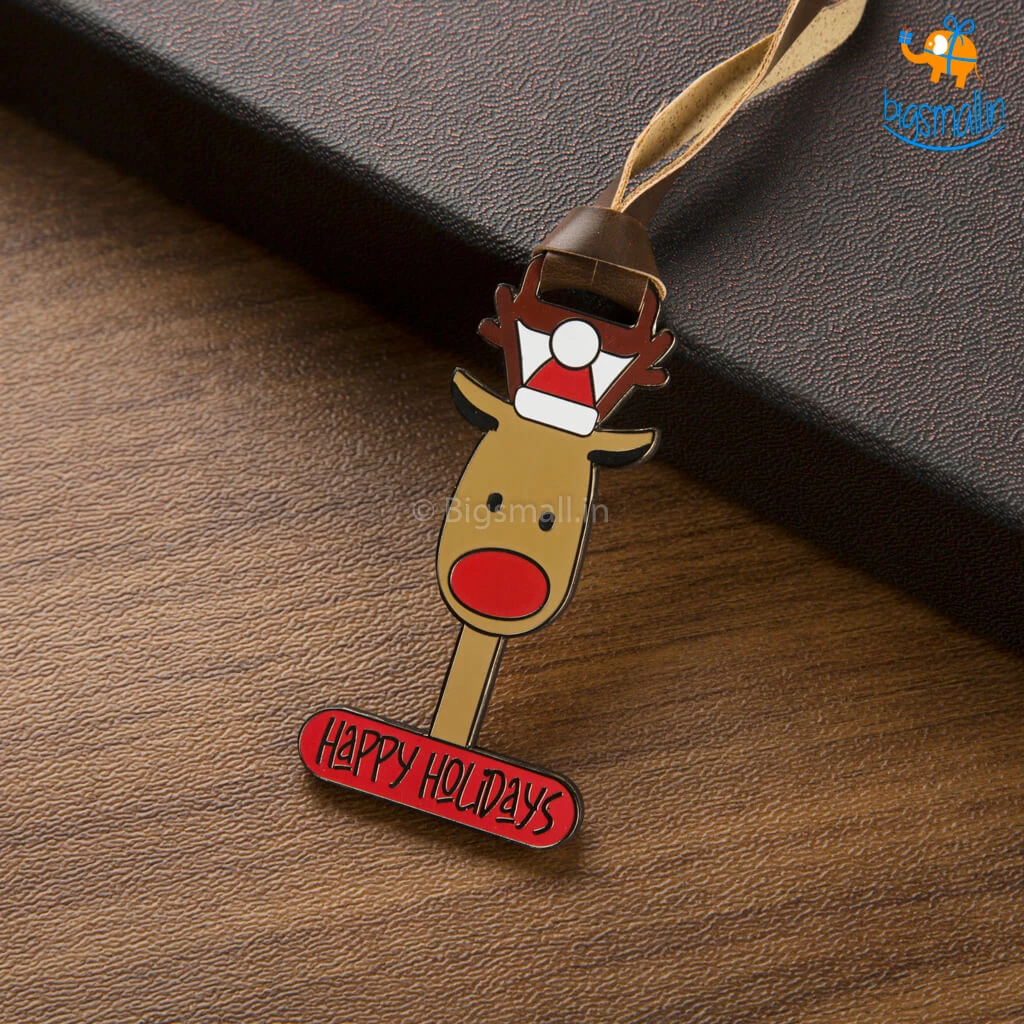 Bigsmall_piu All Of It Happy Holidays Metallic Luggage Tag