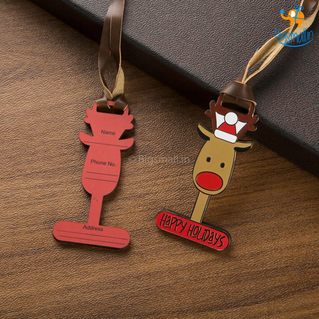 Bigsmall_piu All Of It Happy Holidays Metallic Luggage Tag