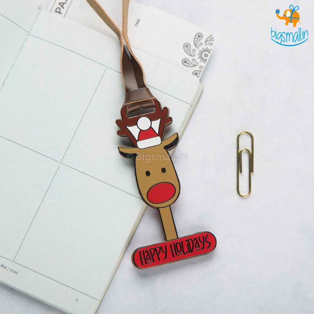 Bigsmall_piu All Of It Happy Holidays Metallic Luggage Tag