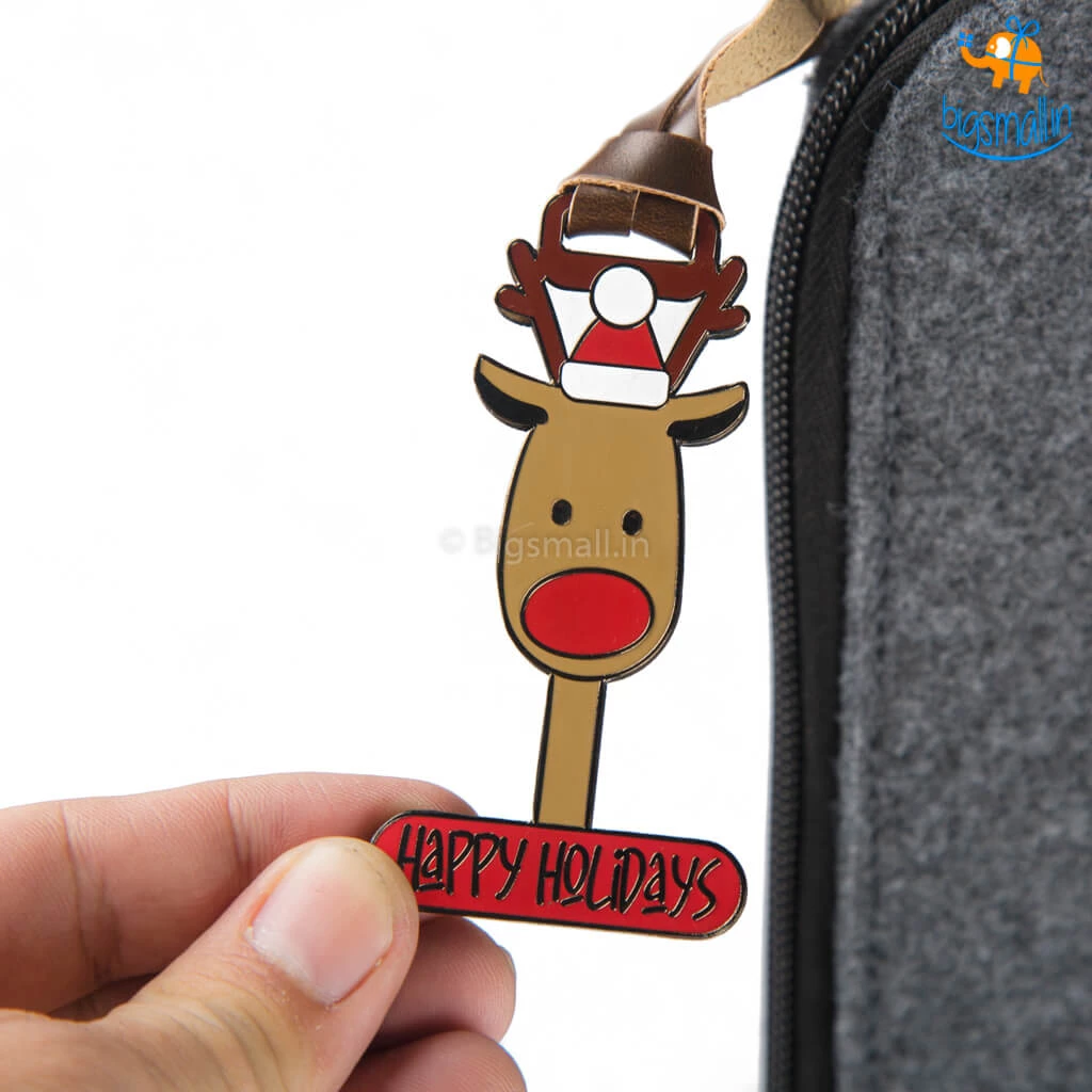 Bigsmall_piu All Of It Happy Holidays Metallic Luggage Tag