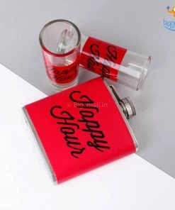 Vinny Y Happy Hour Flask And Shot Glasses Set