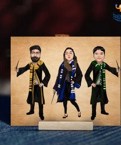 Chitra Chaya Personalized Harry Potter Caricature Wooden Portrait | COD Not Available