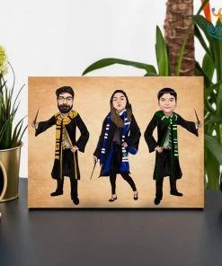 Chitra Chaya Personalized Harry Potter Caricature Wooden Portrait | COD Not Available