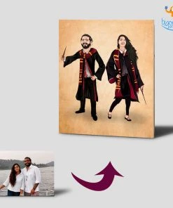 Chitra Chaya Personalized Harry Potter Caricature Wooden Portrait | COD Not Available