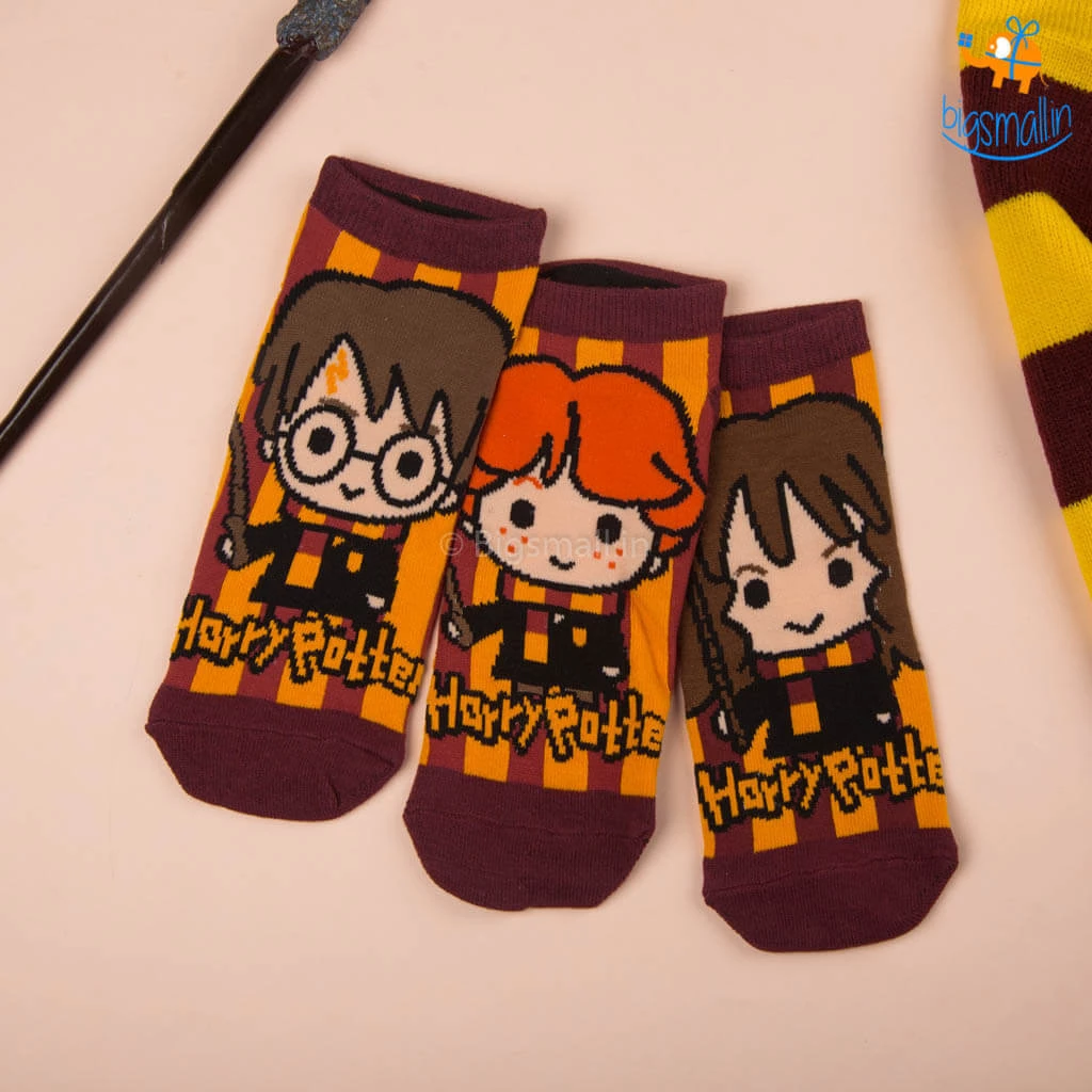 Bigsmall_hmk Harry Potter Ankle Length Socks - Set Of 3